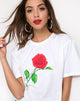 Imagen de Oversize Basic Tee in White with Rose