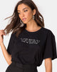 Imagen de Oversize Black Tee in Black on Tour staff by Motel