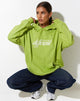 imagen de Oversize Hoodie in Leaf Green Different Embro White