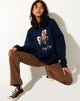 Imagen de Oversize Hoodie in Navy Pony Club Mix Embro