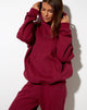 Imagen de Oversize Hoodie in Burgundy Angel Embro