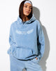 Imagen de Oversize Hoodie in Washed Blue Angel Energy Wings