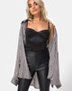 Imagen de Camisa Oxford en Mini Rayas Negras y Nude
