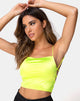 Imagen de Ozka Crop Top de satén amarillo neón