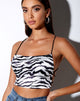 Imagen de Ozka Crop Top en Blanco y Negro Cebra Horizontal
