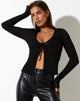 imagen de Palsa Cardi en Stripe Mesh Negro