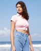 Imagen de Panya Cropped Shirt in Rib Baby Pink