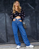 Imagen de Olina Cropped Cardigan en negro y morado Butterfly
