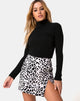 Imagen de Minifalda Pelmet en Mono Animal Gris Blanco