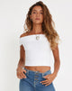 Top Pico Bardot Blanco