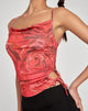 Pratiba Cami Top en rojo pétalo de rosa