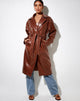 Imagen de Duster Longline Coat in Croc Pu Marrón