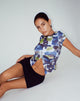 Sianda Crop Top Azul Acuarela Abstracto