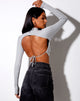 Imagen de Quelia Crop Top en canalé Greymarl