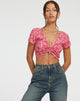 imagen de Raeto Crop Top en Ditsy Floral Pink
