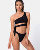 Imagen del sujetador de bikini Rawlins de canalé arrugado negro