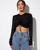 Imagen de Rean Crop Top de Satén Cebra Negro