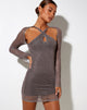 Imagen de Bebe Minivestido con forro en mini cuadros Chocolate
