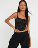 imagen de Ello Corset Top en Black Rose Flock