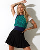 Imagen de Jaya Chaleco jersey en espiral verde y azul