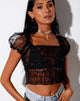 Imagen de Marilla Crop Top en organza negra