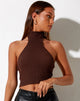 Imagen de Moila Crop Top de punto Chocolate