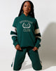 Image of Sudadera Mora con Capucha en Verde Bosque y Blanco Invierno Sporting Club Mix Embro