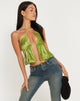 imagen de Runita Halter Top en Mini Lentejuelas Verde Lima