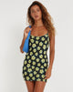 Imagen de Saleh Mini Dress in Cute Floral Black and Yellow