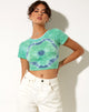 Imagen de Tindy Crop Top in Green Blue Flower Tie Dye