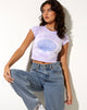 Imagen de Tinlo Crop Top in Lilac White Tie Dye Circle