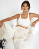 Imagen de Motel X Barbara Kristoffersen Ricci Crop Top en paneles marfil y blanco invierno