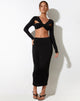 IMAGEN DE Rindang Falda Midi en Crepe Negra