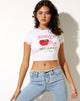 Imagen de Ringer Tee in Ivory Bind Peony Ripe Juicy