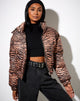 Imagen de Rohos Puffer Jacket en negro cebra y marrón