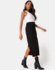 Imagen de Rollie Midi Skirt in Jumbo Rib Negro