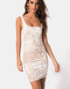 Imagen de Rosita Bodycon Dress in Cream Crushed Velvet