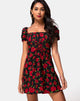 Imagen de Ruzenta Mini Vestido en Roaming Rose Negro