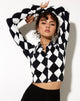 Imagen de Ryals Crop Top en Harlequin Blanco y Negro