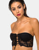 Imagen de Ryilup Bralet Top de Encaje Negro