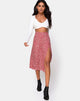Imagen de la falda Saika en Ditsy Rose Red Silver