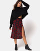 Imagen de Saika Falda Midi en Romántico Rosa Rojo Flock