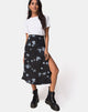 Imagen de Saika Falda Midi en Mono Flor Negra