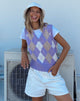 Imagen de Chaleco Sami en Argyle Lila Crema Tan