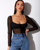 Imagen de Sanila Crop Top en negro Flock Flutterby