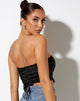 Imagen de Sanja Bandeau Top Negro Satinado