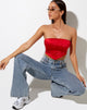 Imagen de Sanja Bandeau Top en satén rojo