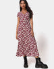 Imagen de Sanrin Vestido Midi en Wild Fleur Granate