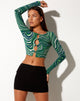 Imagen de Sarah Crop Top en verde ondulado años 70