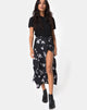 Imagen de Satha Falda Midi en Mono Flor Negra